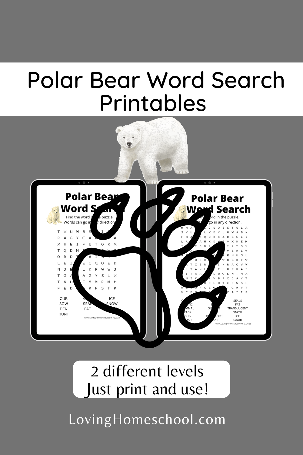 Polar Bear Word Search Printables LovingHomeschool