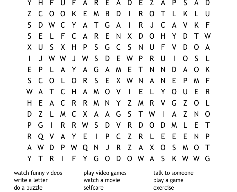 Positive Coping Skills Word Search WordMint