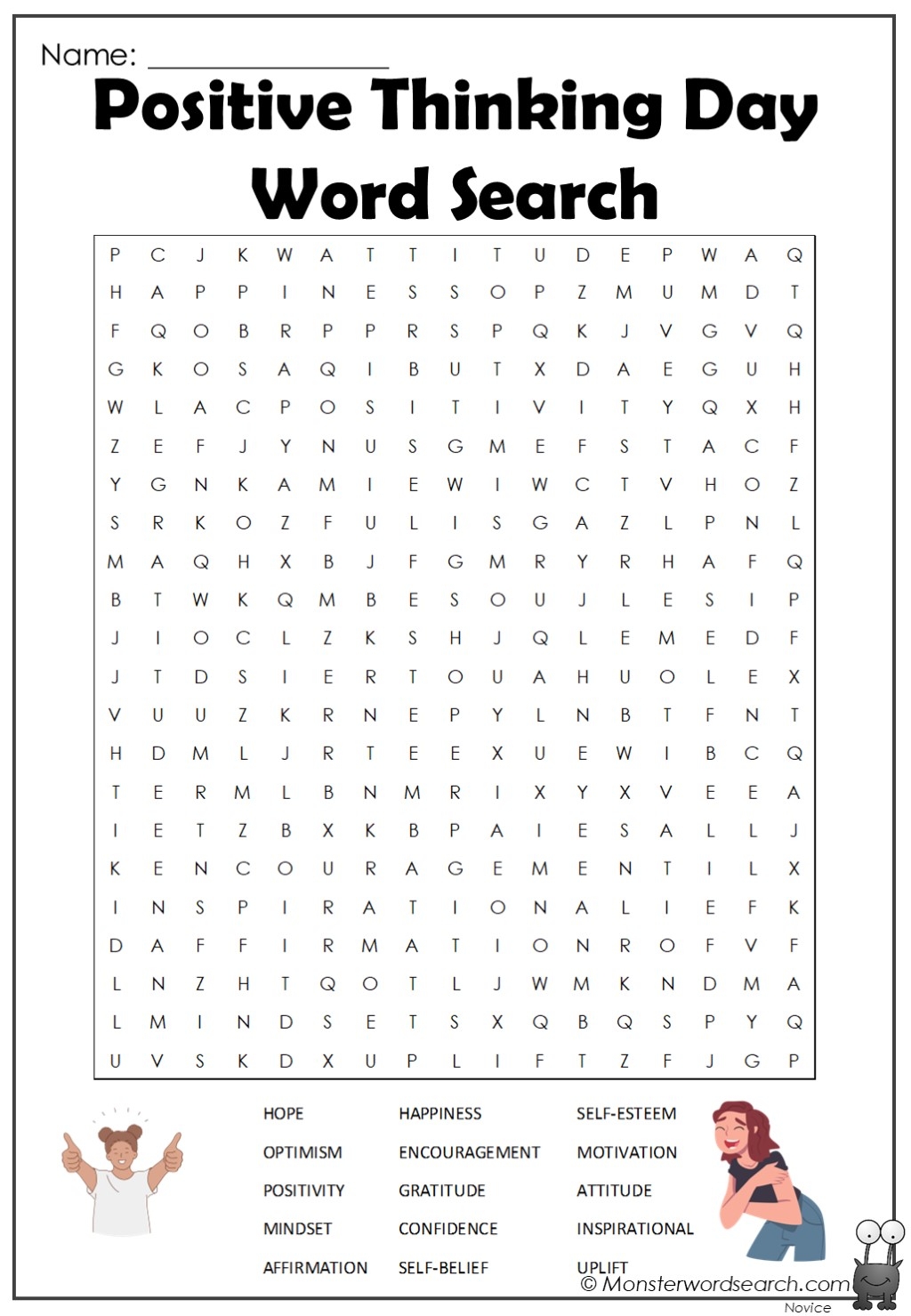 Motivational Word Search Printable