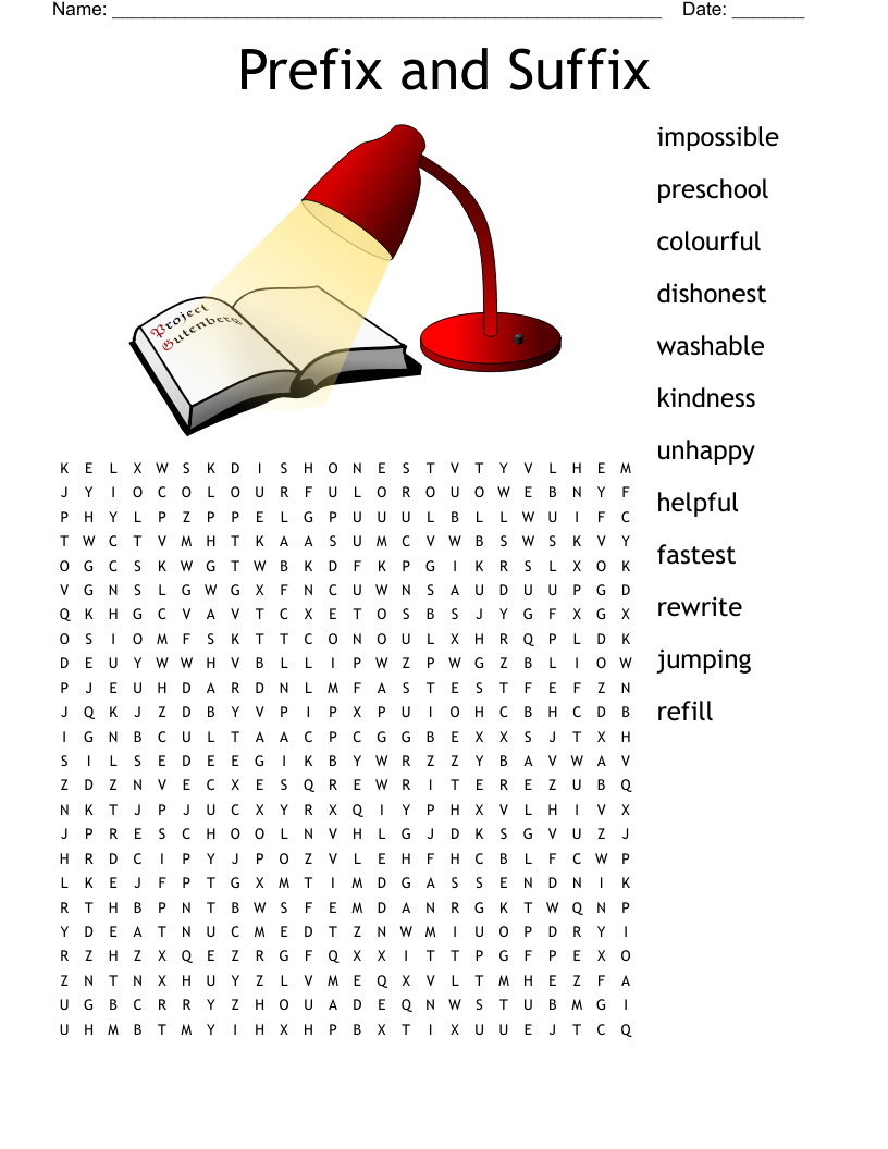 Prefix And Suffix Word Search WordMint