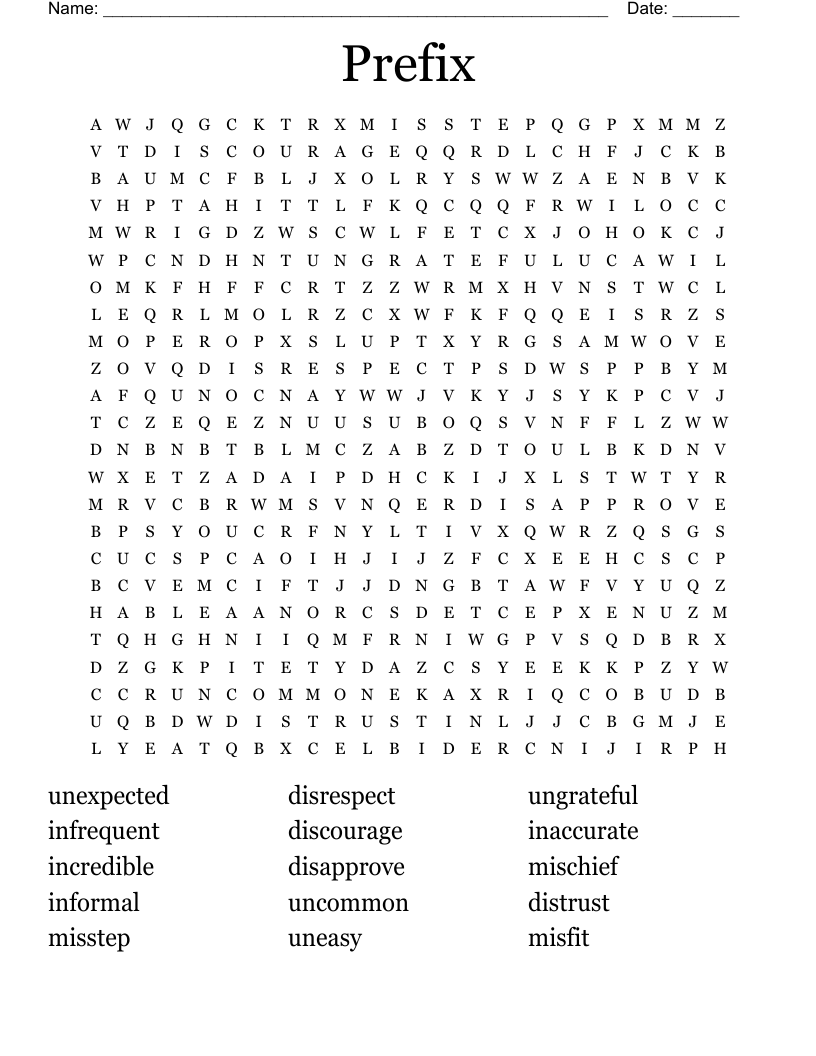 Prefix Word Search WordMint