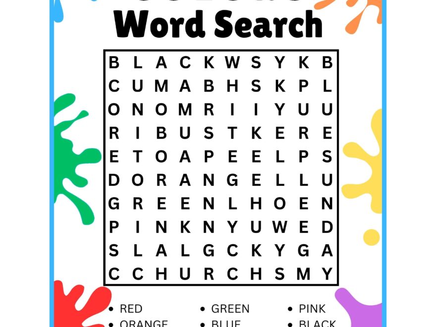 Preschool Kindergarten Colors Word Search Puzzle Worksheet Activity Made By Teachers