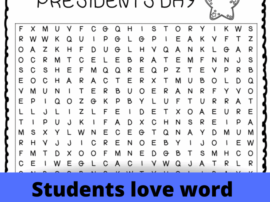 Presidents Day Activities Word Searches Crosswords Puzzles Bookmarks Writing Classful
