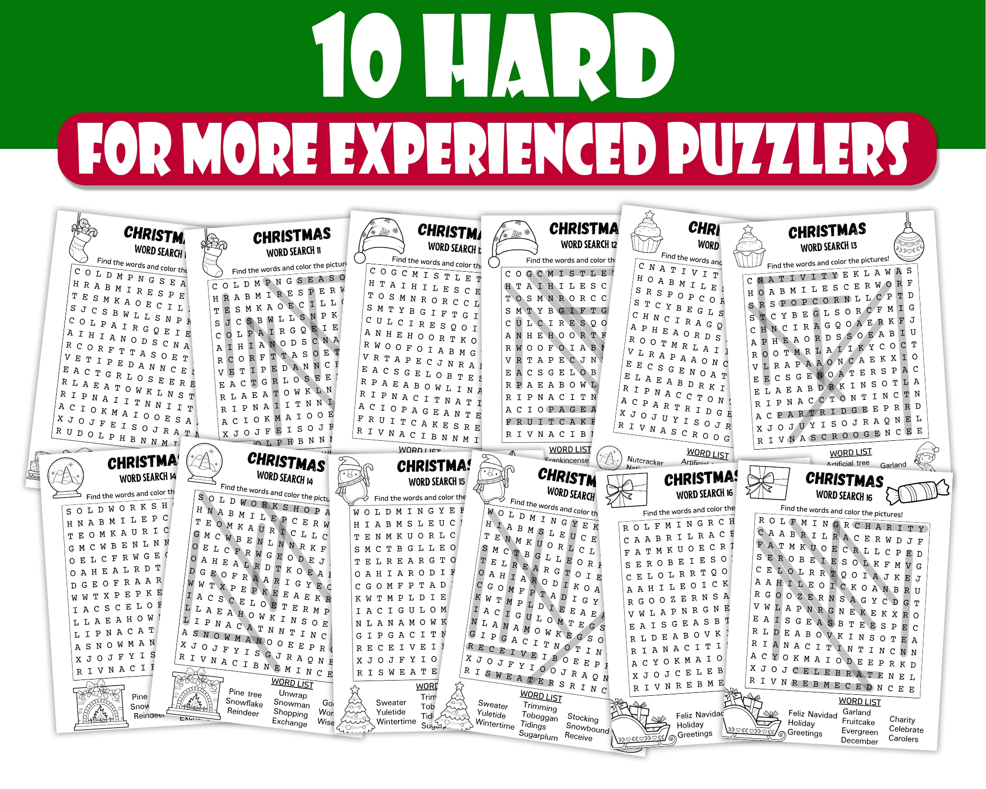 Printable 20 Christmas Word Search Puzzle For Kids PDF Fun Christmas Party Game Kids Word Search Made By Teachers
