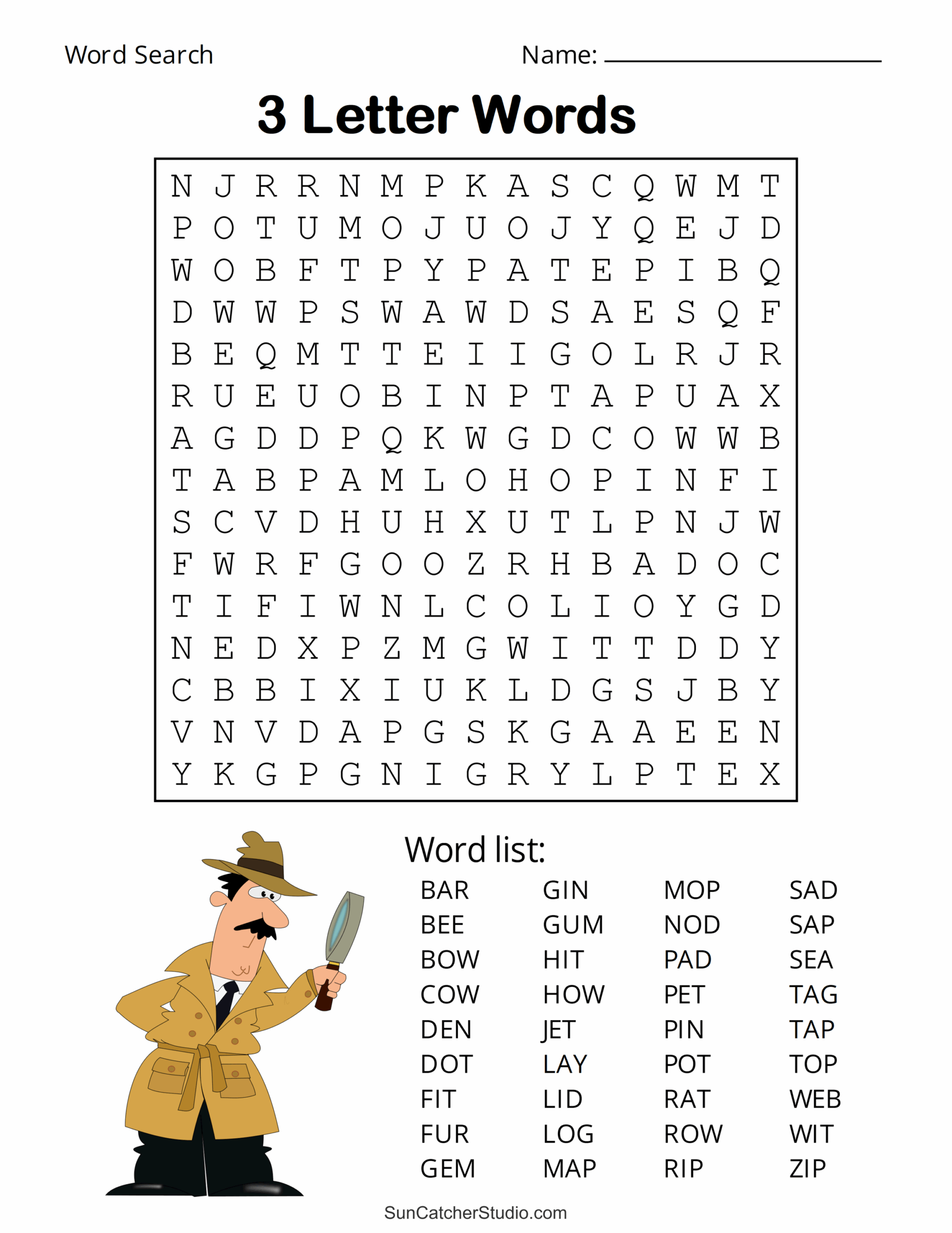 Printable 3 Letter Word Search Puzzles Word Find Free Printables Monograms Design Tools Patterns DIY Projects