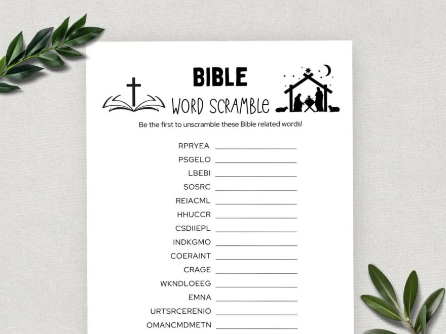 Printable Bible Word Scramble Bible Games Fun Christian Youth Group Game Sunday School Church Study Activity For Kids And Adults Etsy