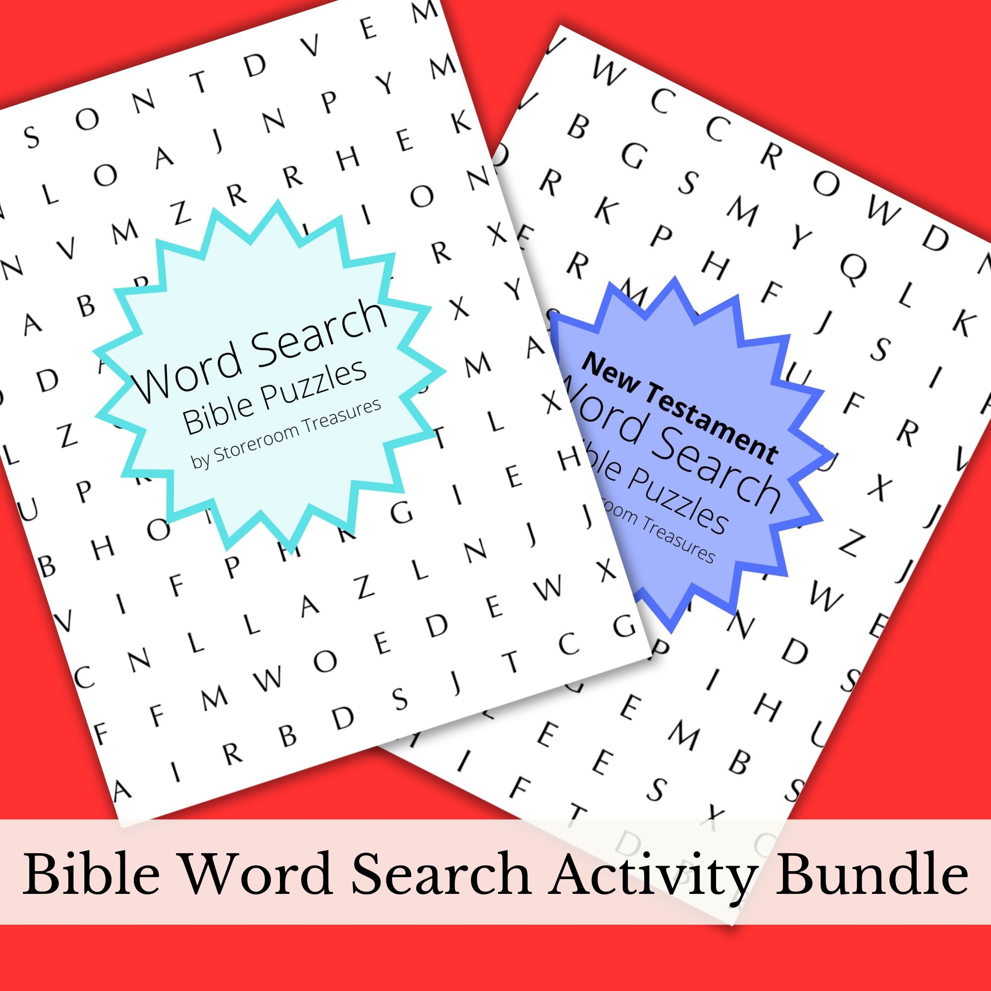 Printable Bible Word Search Kids Activity Book Bundle Classful