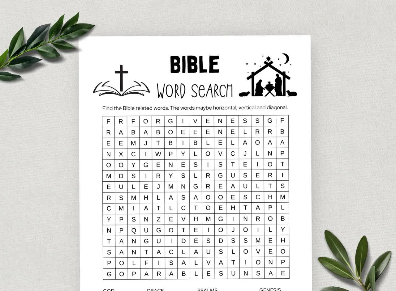 Printable Bible Word Search Word Search Game Fun Christian Youth Group Game Sunday School Church Study Activity For Kids And Adults Etsy Norway