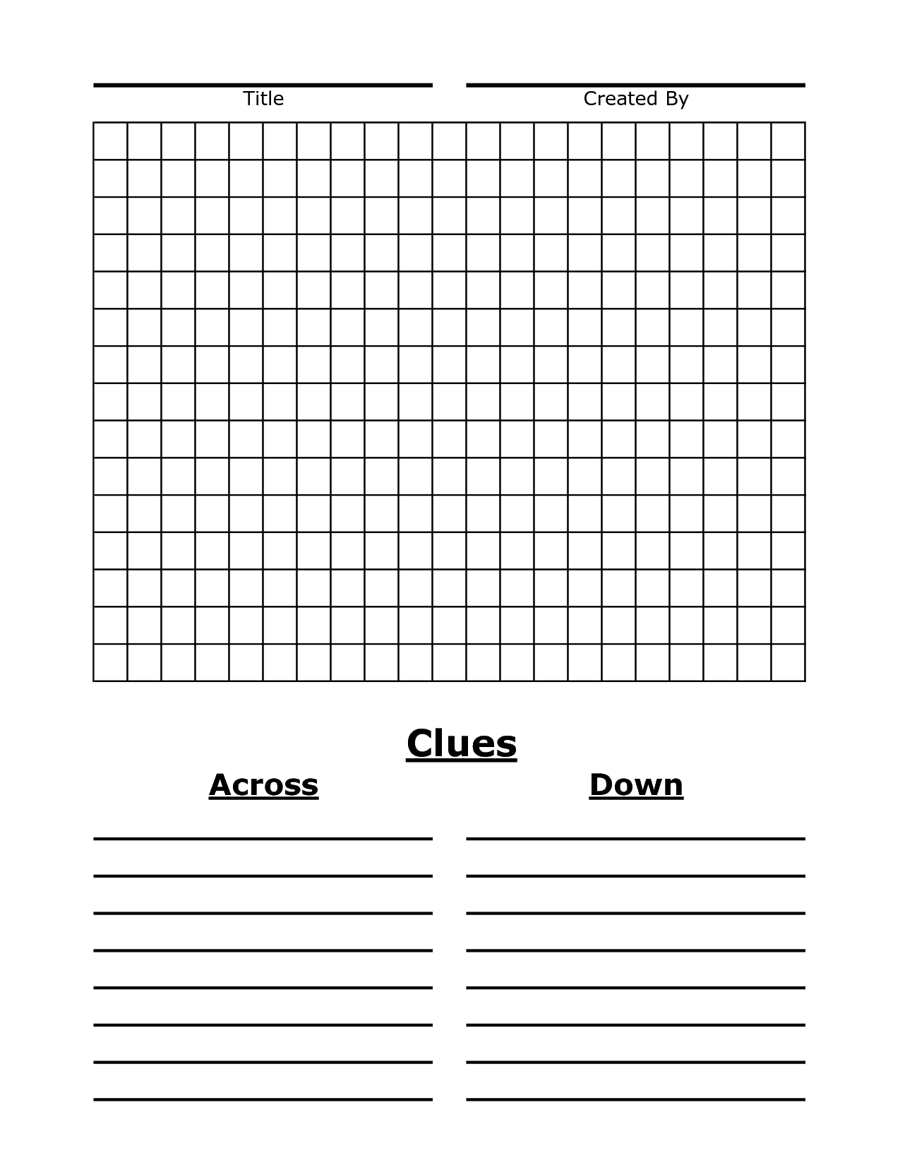 Blank Word Search Printable
