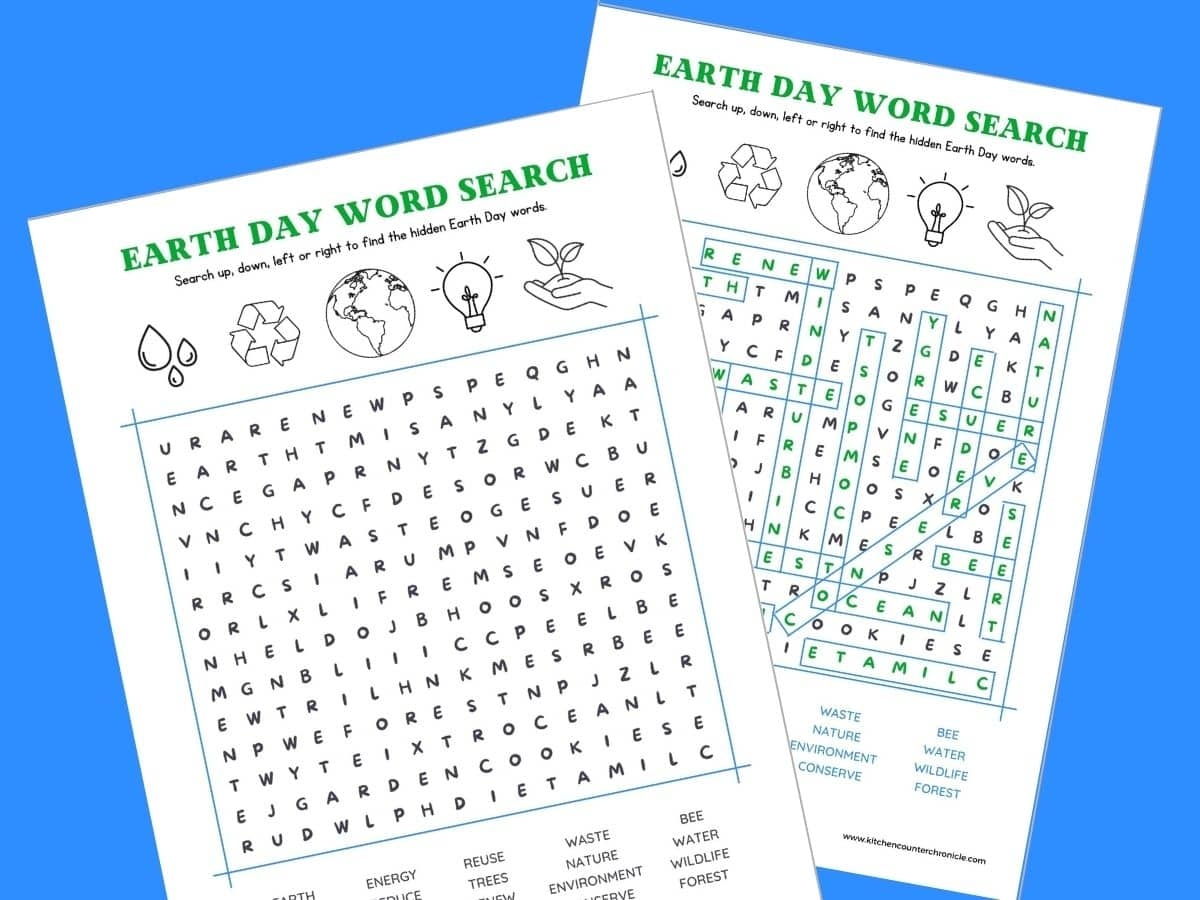 Earth Day Word Search Printable Free