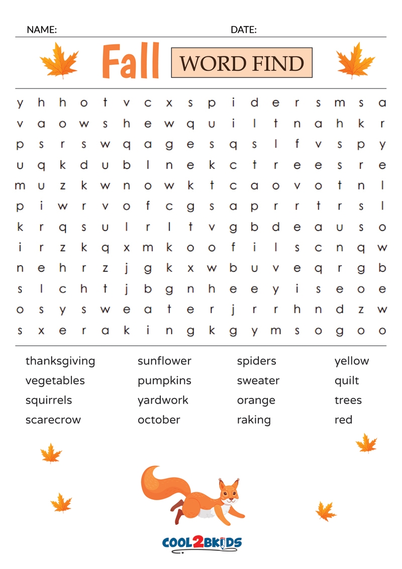 Large Print Word Search Free Printables