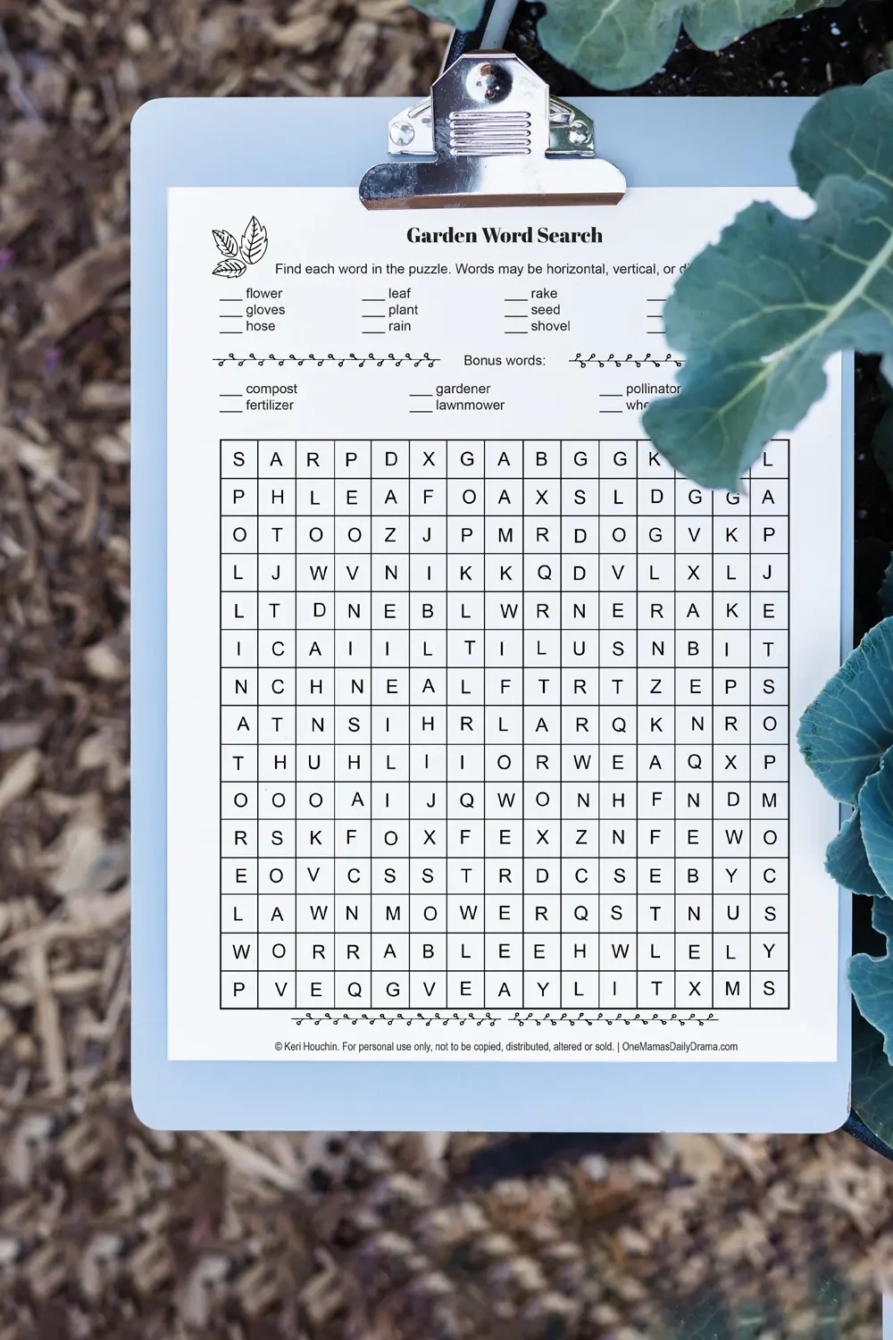 Printable Garden Word Search Fun Spring Kids Activity