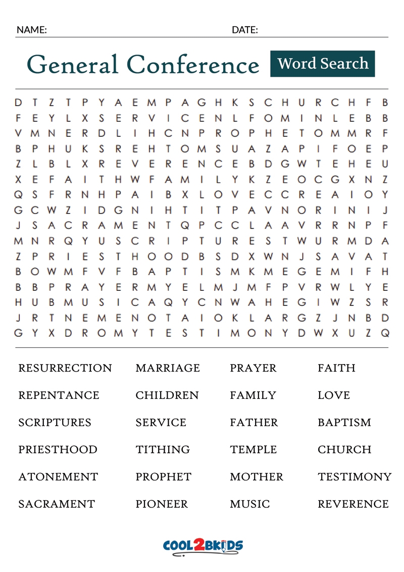 Lds Free Word Search Printable