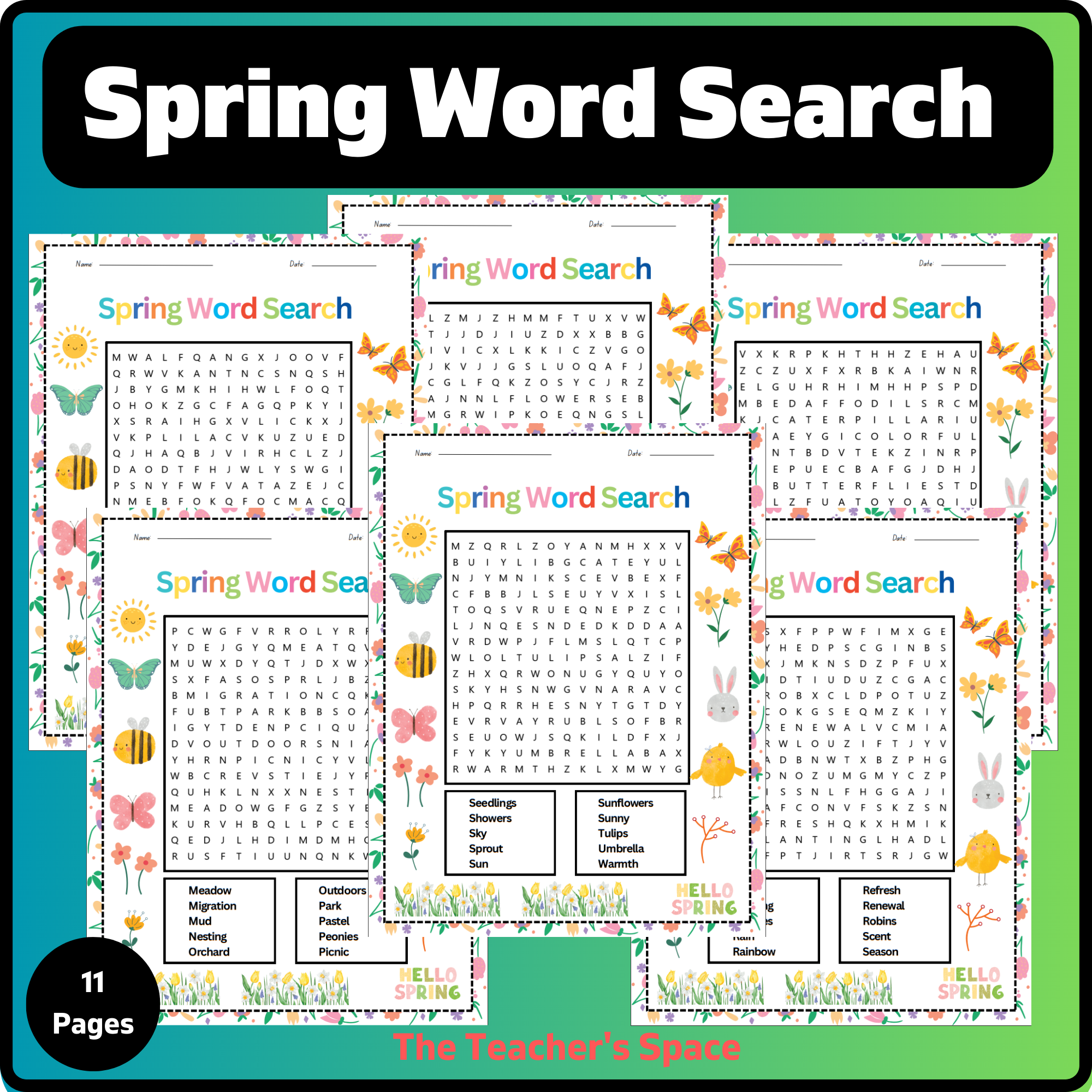 Printable Spring Word Search Worksheets Made By Teachers