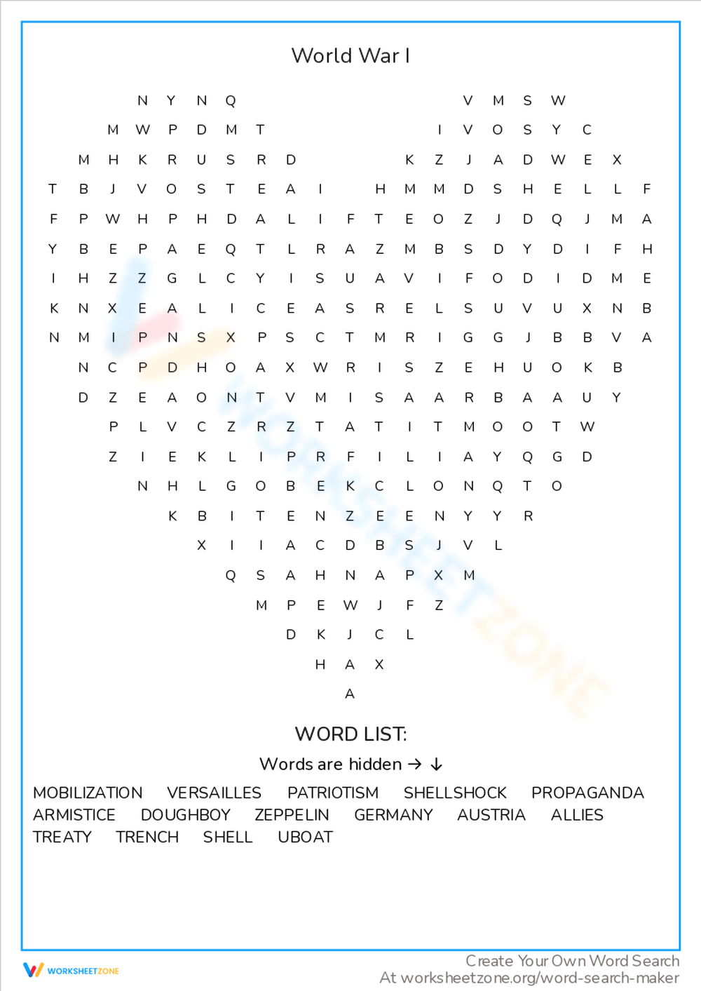 printable us history word search worksheets