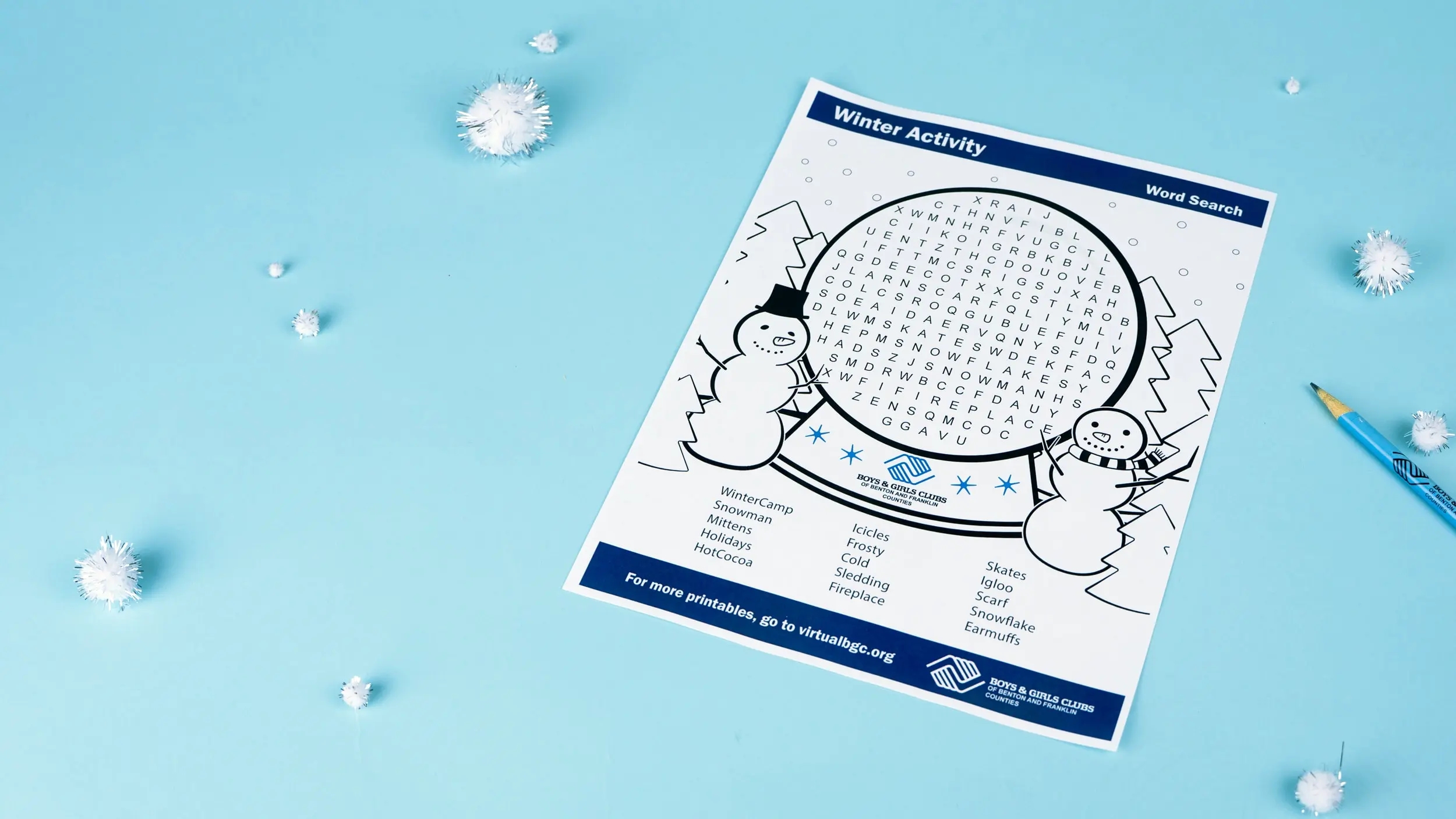 Printable Winter Word Search Virtual Club