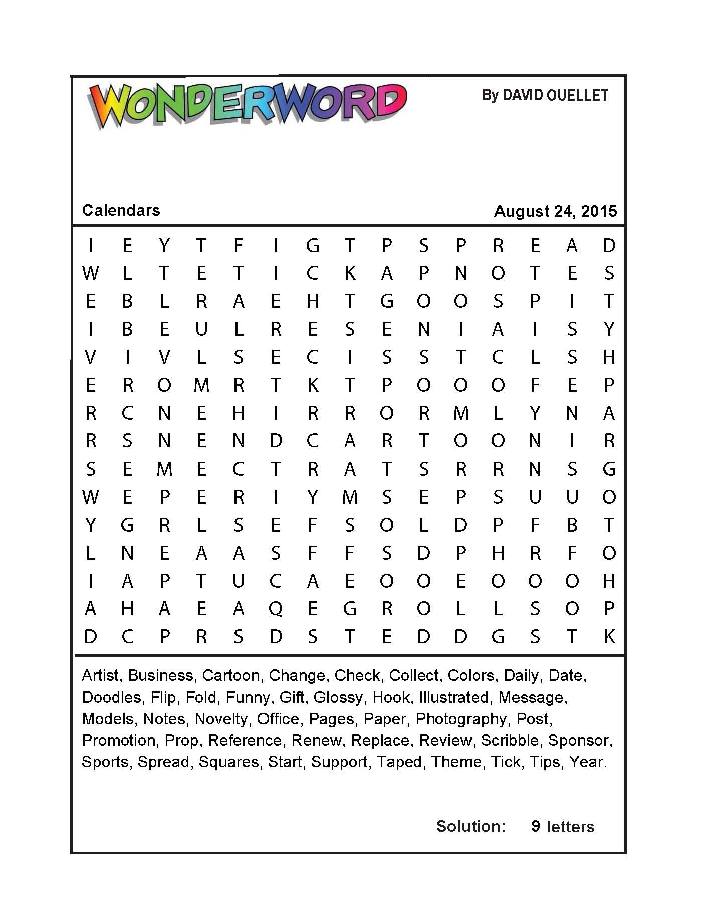 Printable Wonderword Puzzles Printable Party Favors