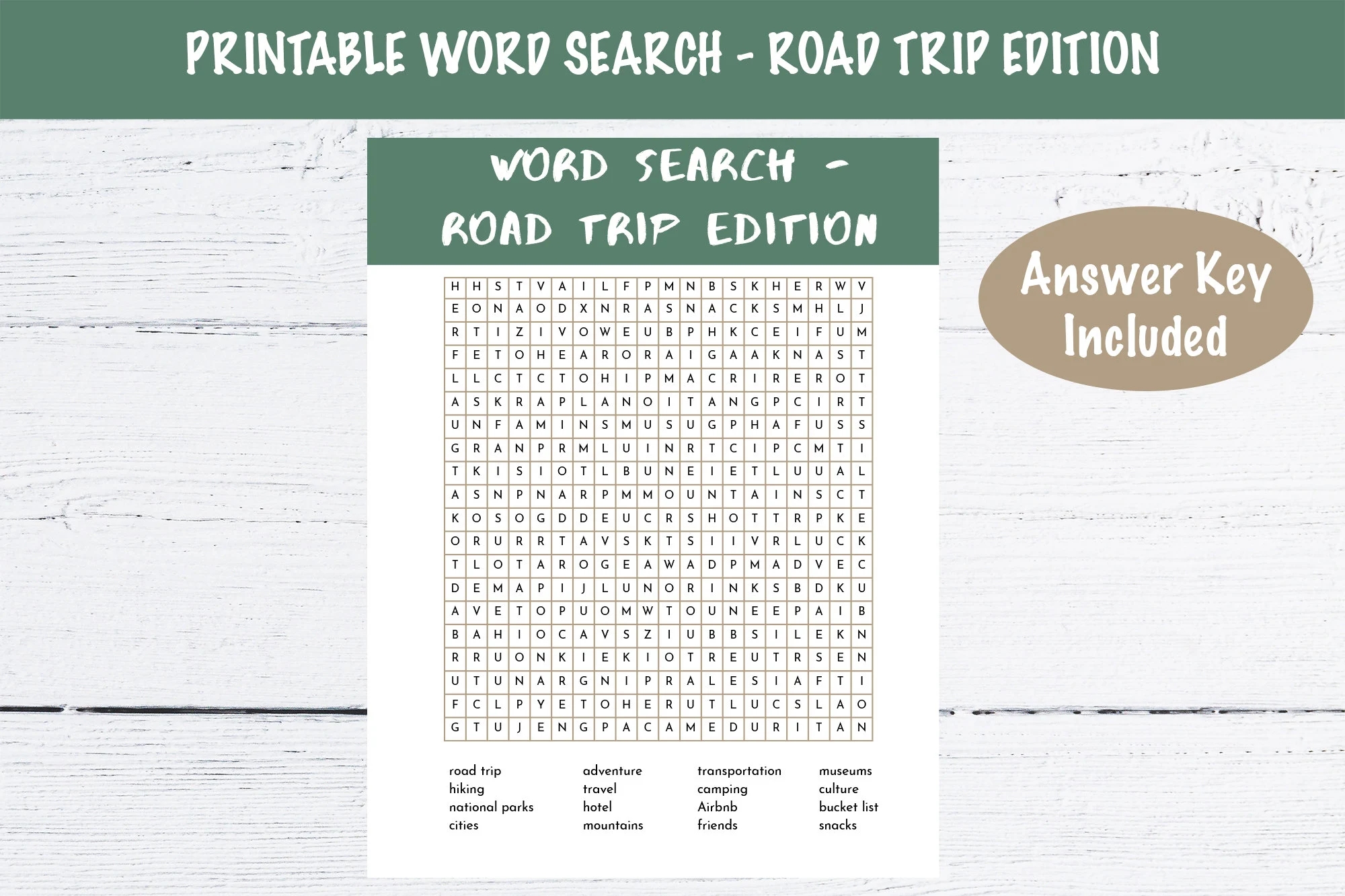Adult Word Search With List Printable