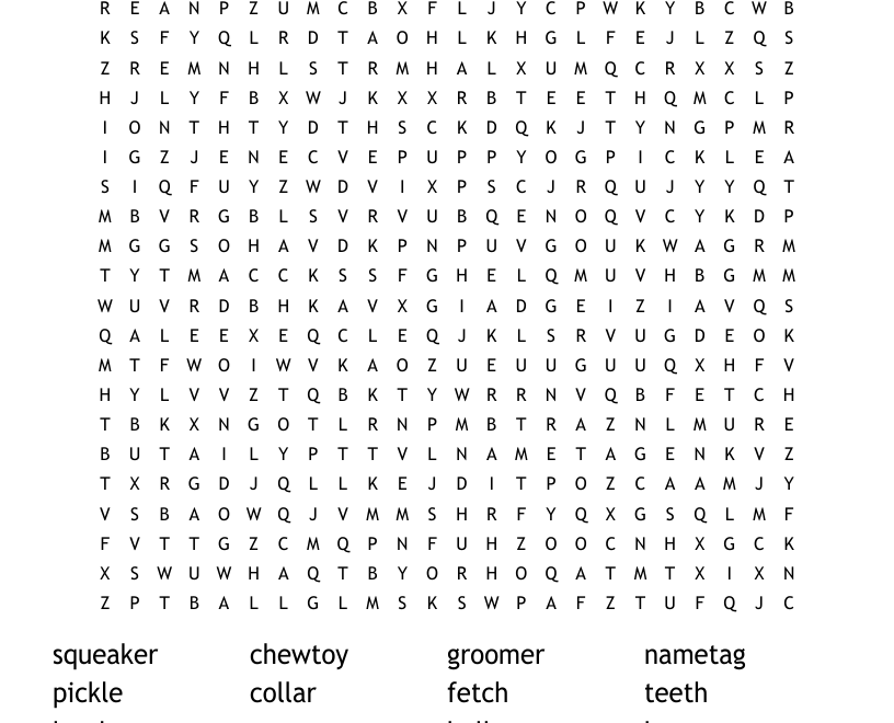 Puppies Word Search WordMint