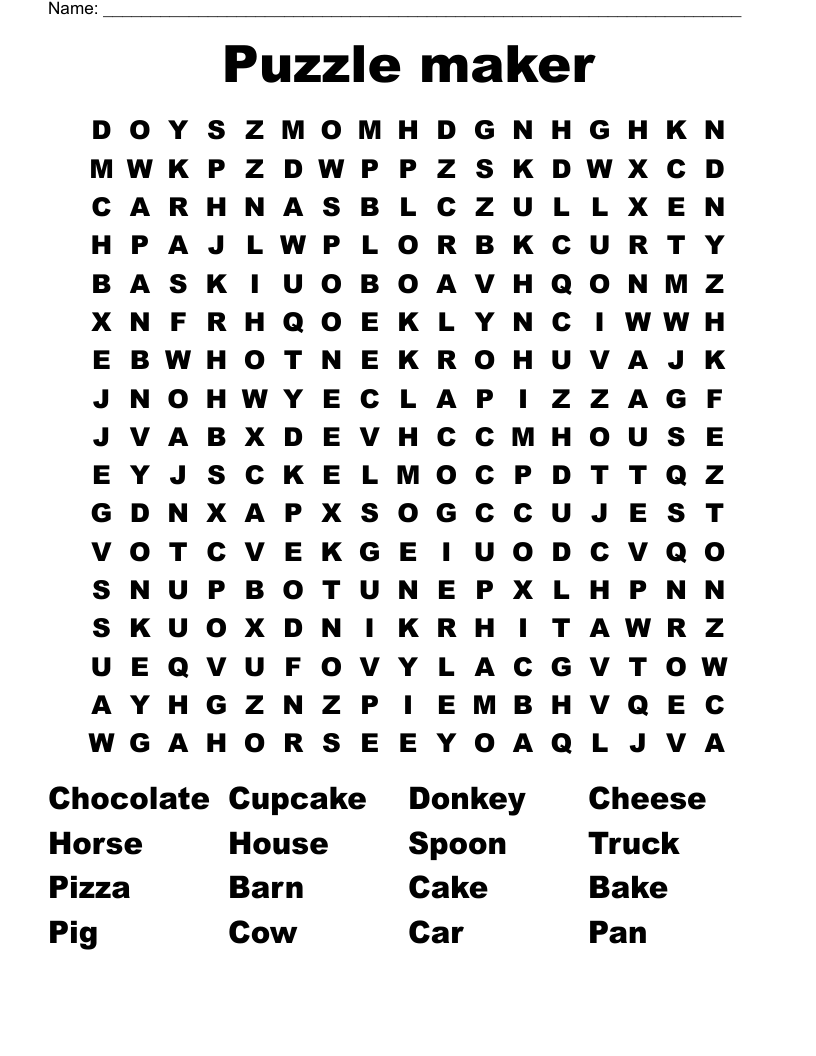 Puzzle Maker Word Search WordMint