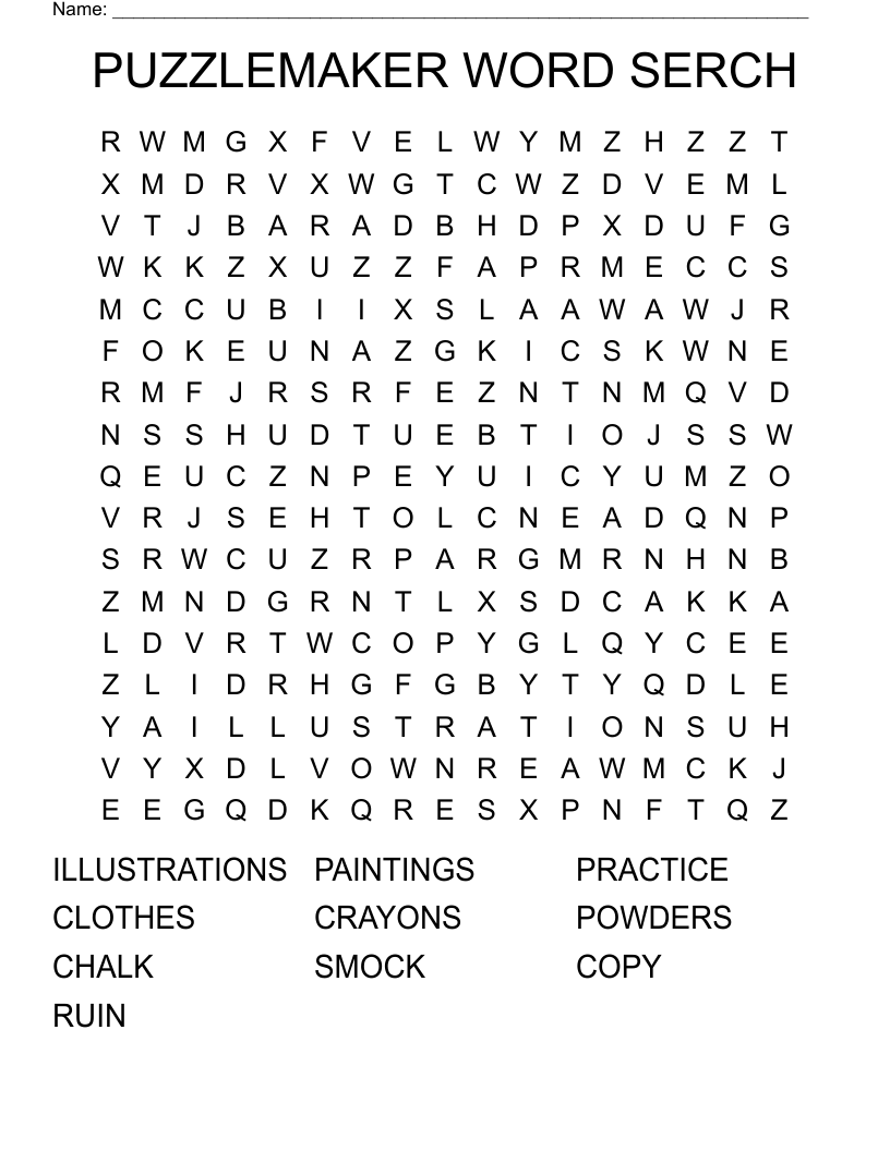 PUZZLEMAKER WORD SERCH Word Search WordMint