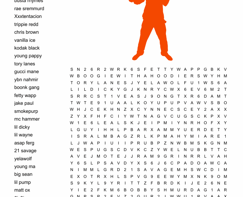 Rappers Word Search WordMint