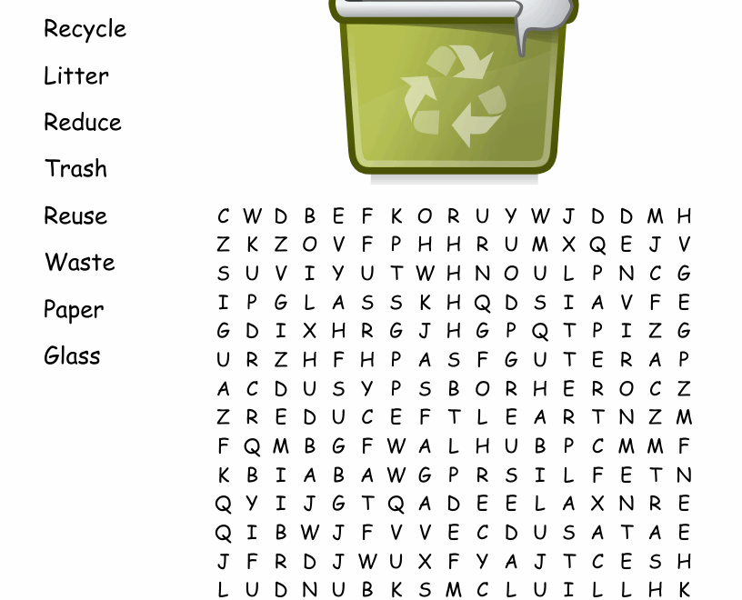 Recycle Word Search WordMint