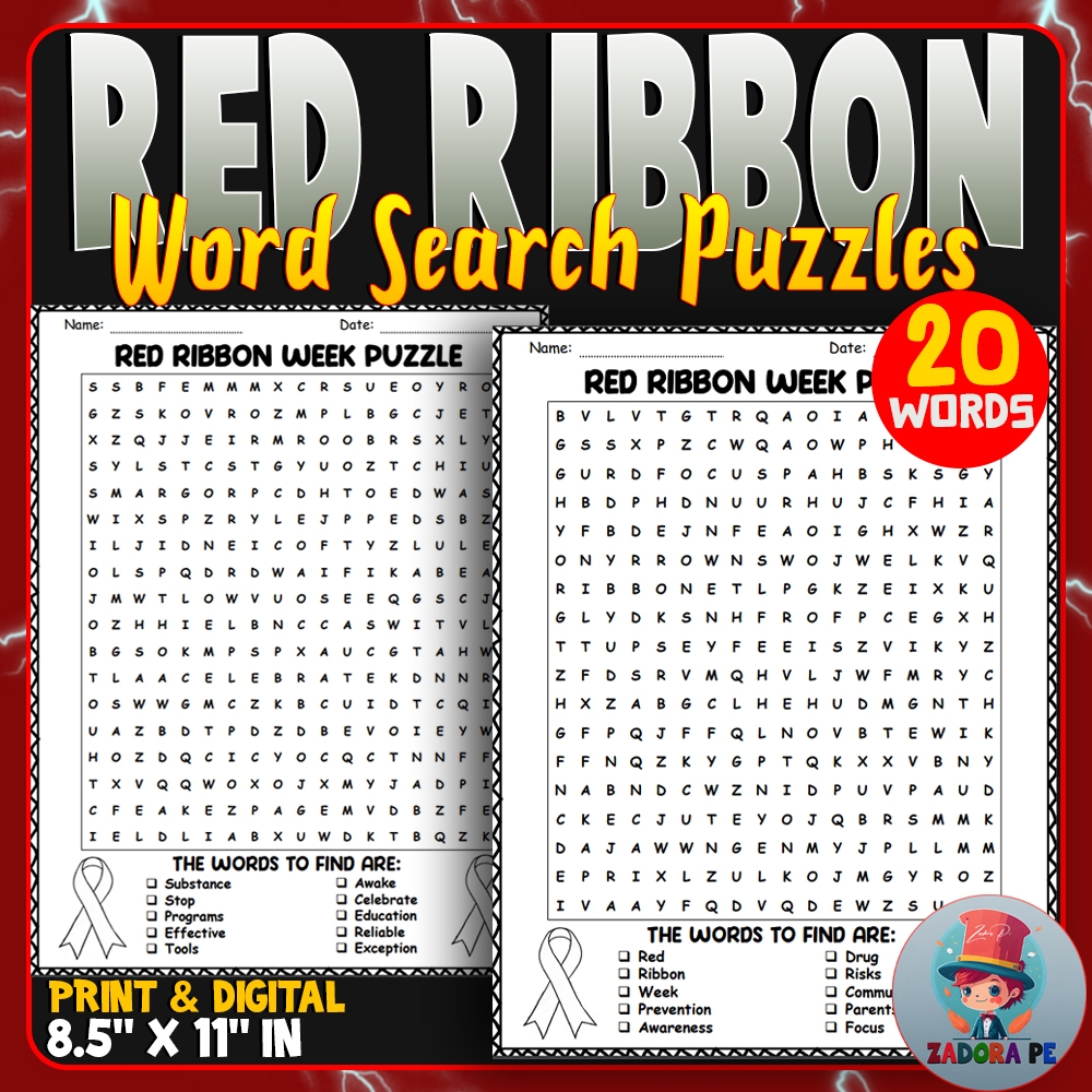 Word Search Printable Drug Free