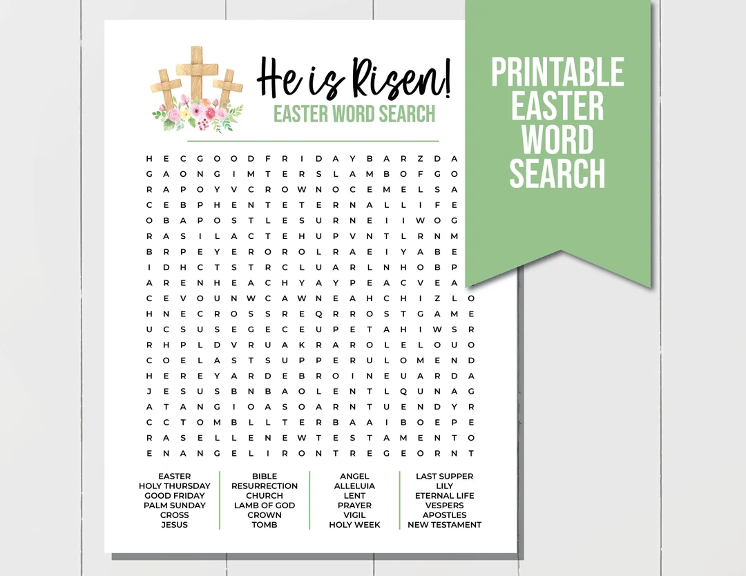 Religious Easter Word Search Christian Easter Games Easter Word Game Printable Kids Christian Easter Activity Easter Games For Kids Etsy