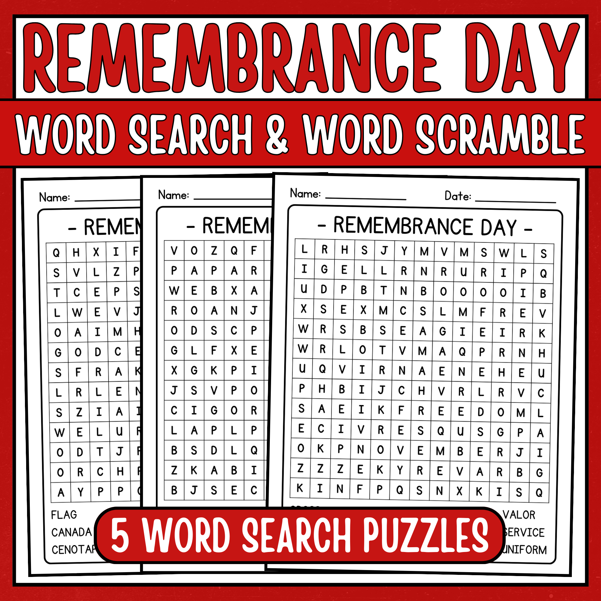 Remembrance Day Canada Word Search Word Scramble Remembrance Day Activities Made By Teachers Remembrance Day Canada Word Search Word Scramble Remembrance Day Activities Made By Teachers