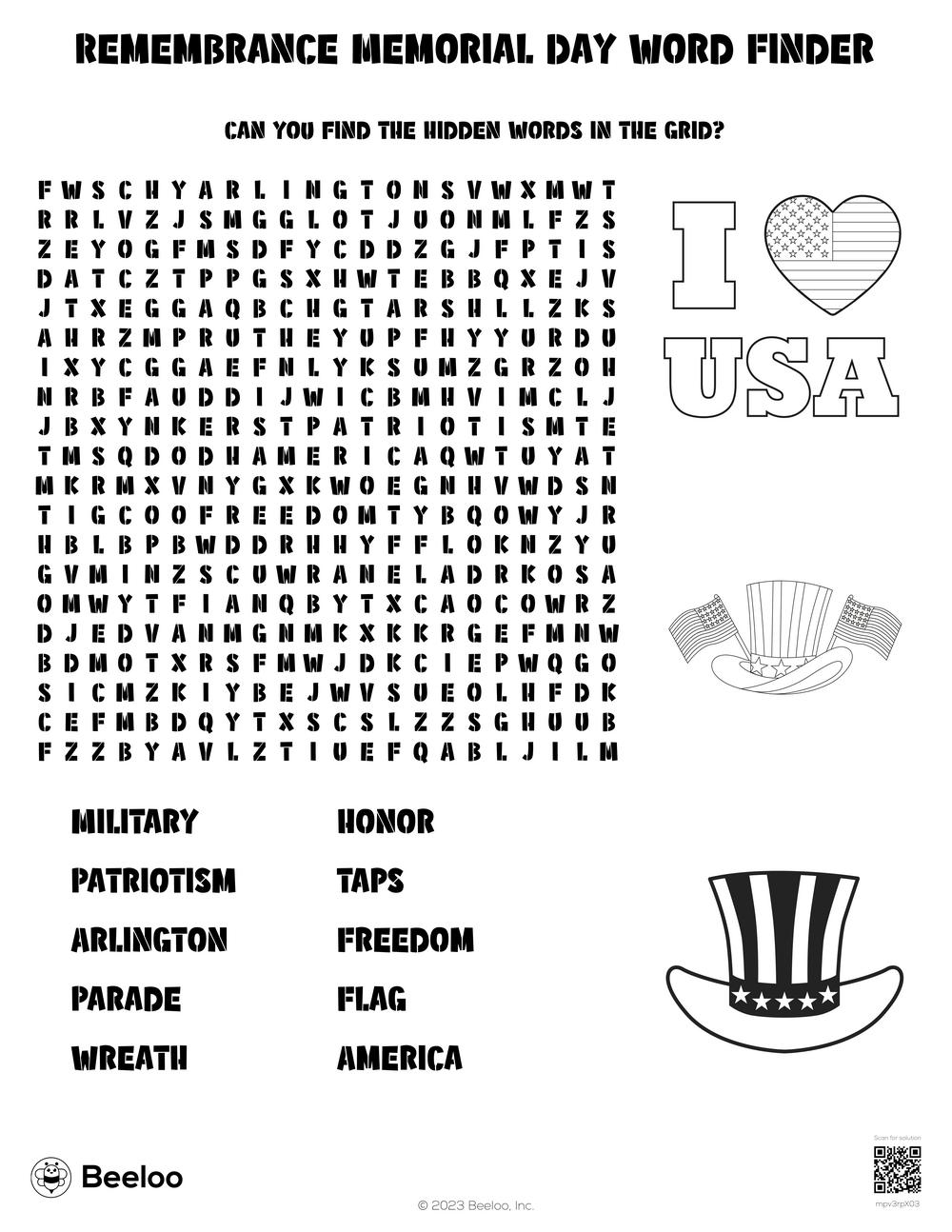 Printable Remembrance Day Word Search Printable Remembrance Day Word Search