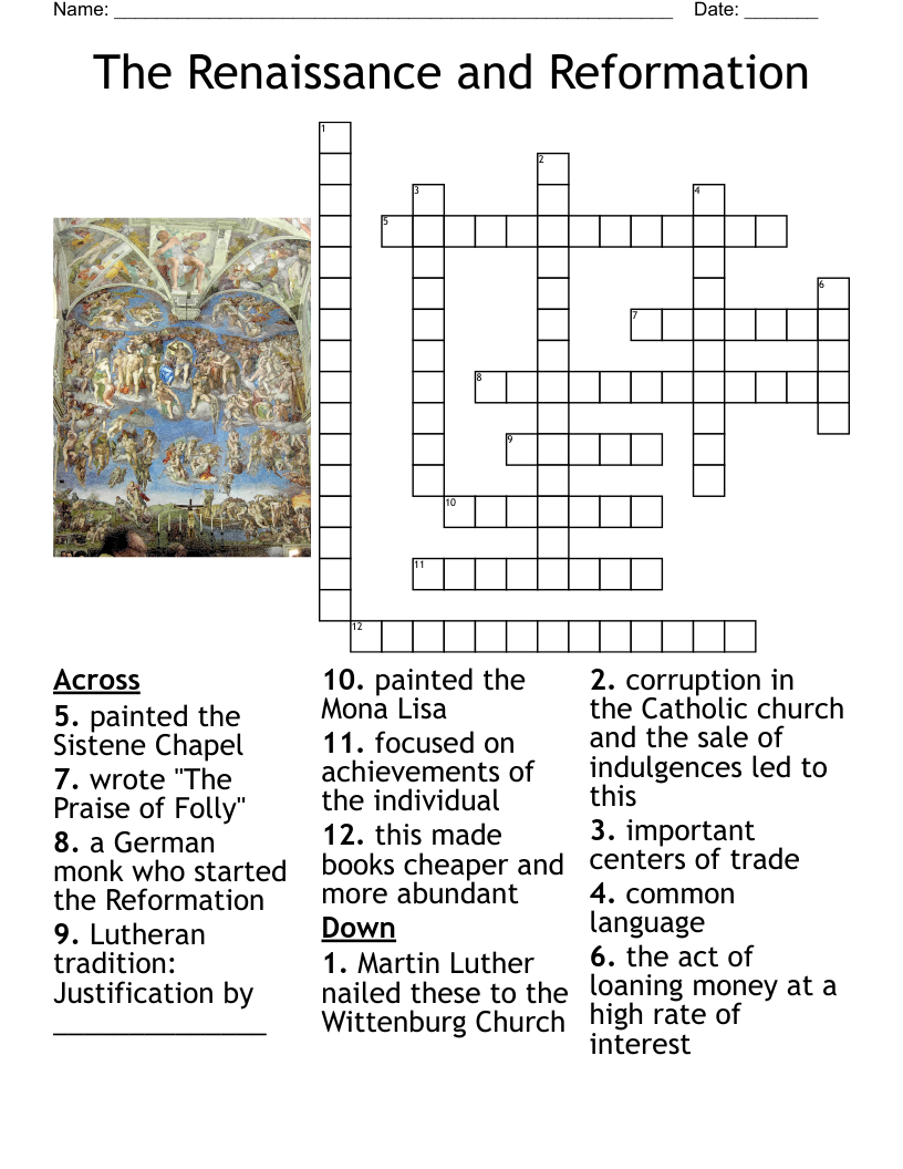 Renaissance Word Search WordMint