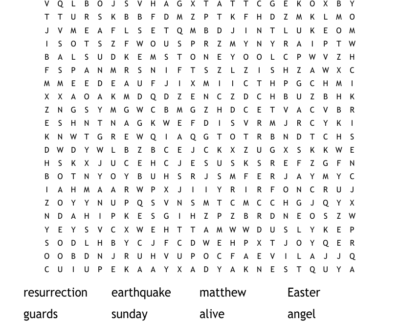 Resurrection Day Word Search WordMint