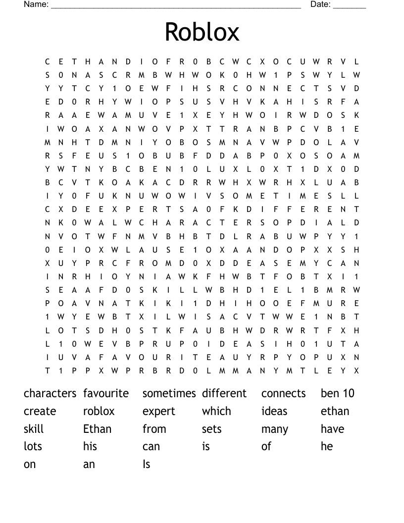 Roblox Word Search WordMint