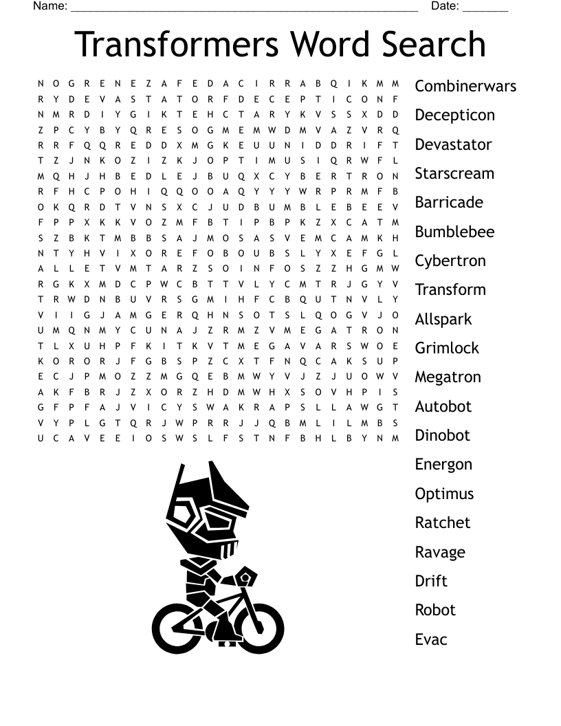 Robot Word Search WordMint Robot Word Search WordMint