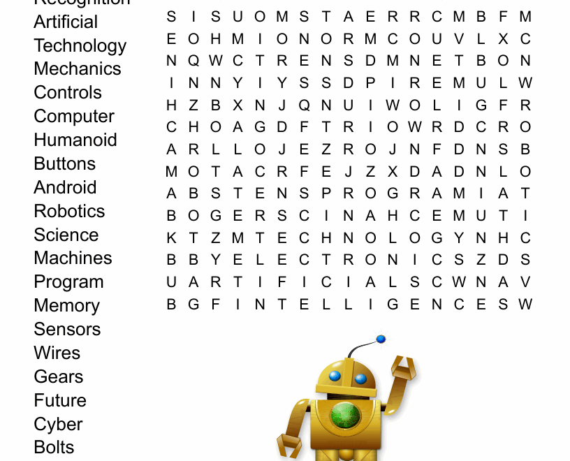 Robot Word Search WordMint