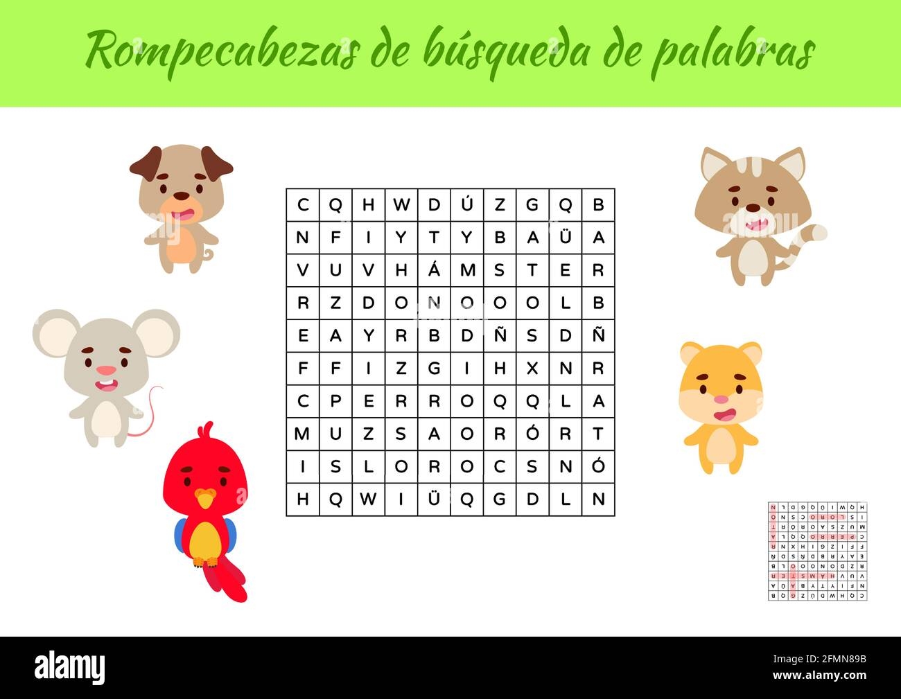 Rompecabezas De B squeda De Palabras Word Search Puzzle Educational Game For Study Spanish Words Kids Activity Worksheet Colorful Printable Versio Stock Vector Image Art Alamy