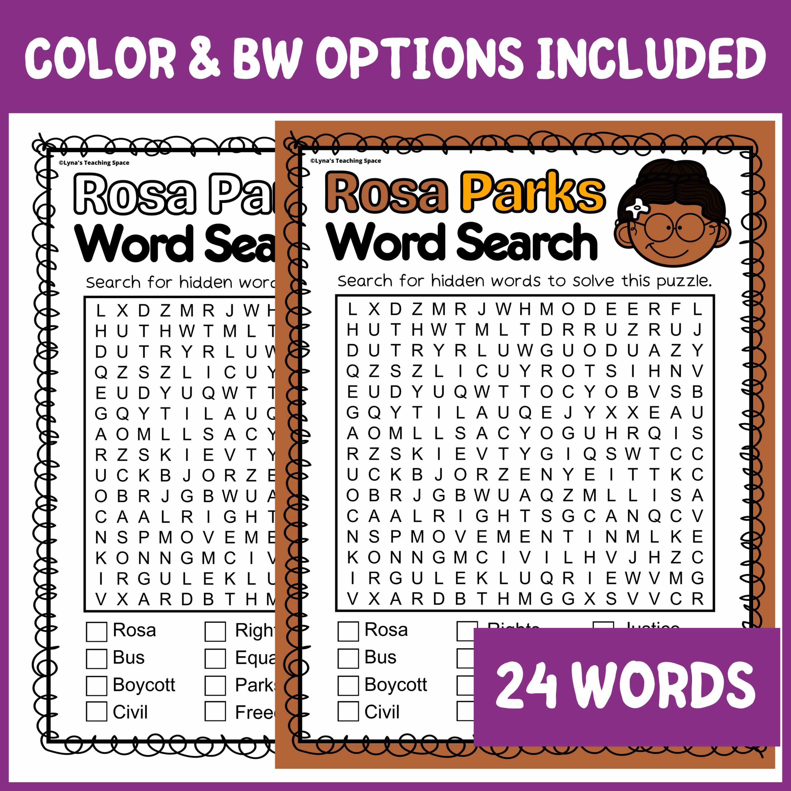 Rosa Parks Reading Comprehension Word Search Emergent Readers And Hats Made By Teachers