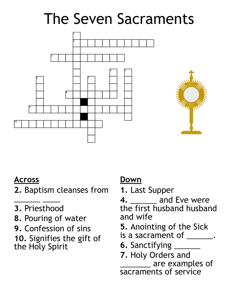 Sacraments Of Initiation Word Search WordMint