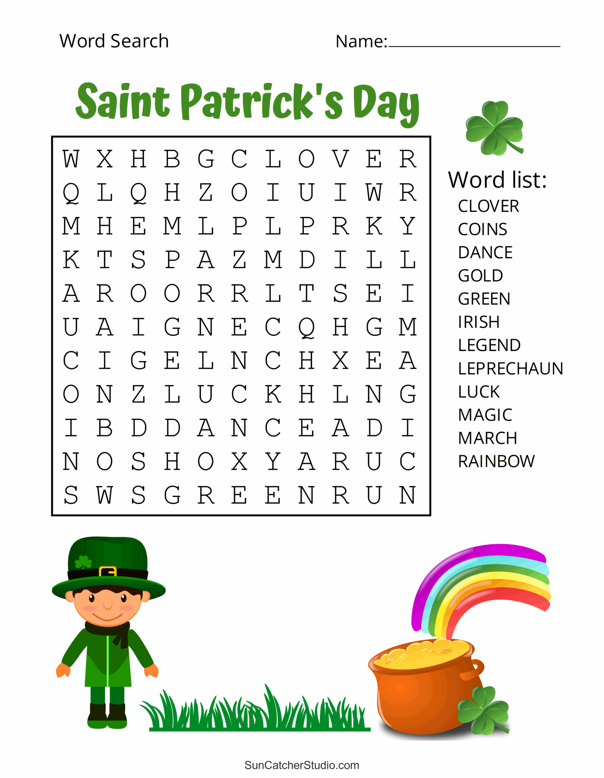 Saint Patrick s Day Word Search Free Printable Puzzles Free Printables Monograms Design Tools Patterns DIY Projects