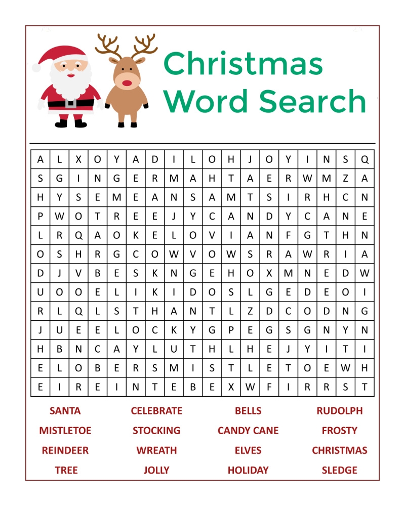 Santas Christmas Word Search Activity Page Mama Likes This Worksheets Library