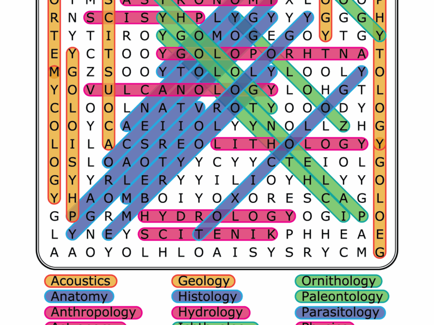 Science Disciplines Word Search