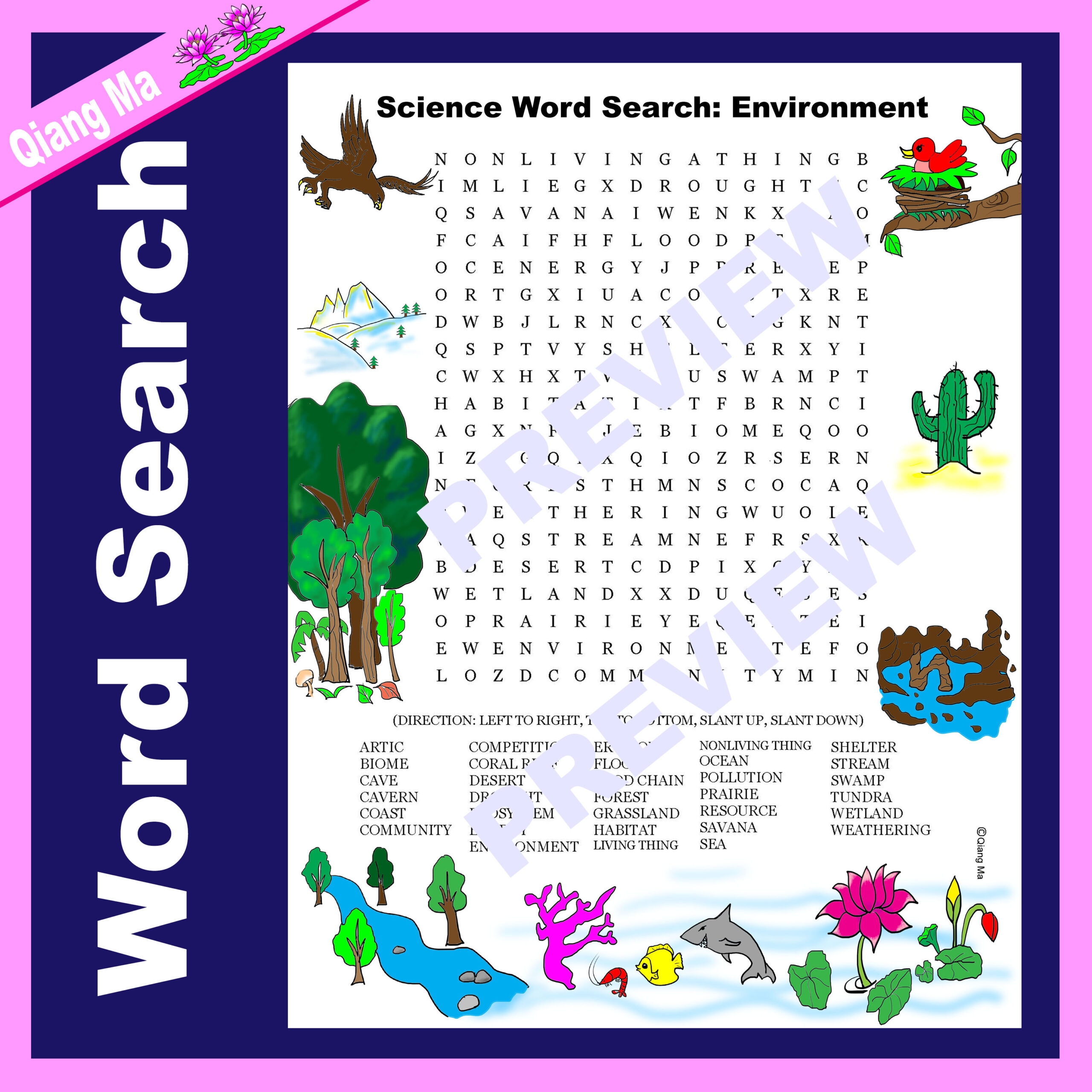 Science Word Search Environment Made By Teachers
