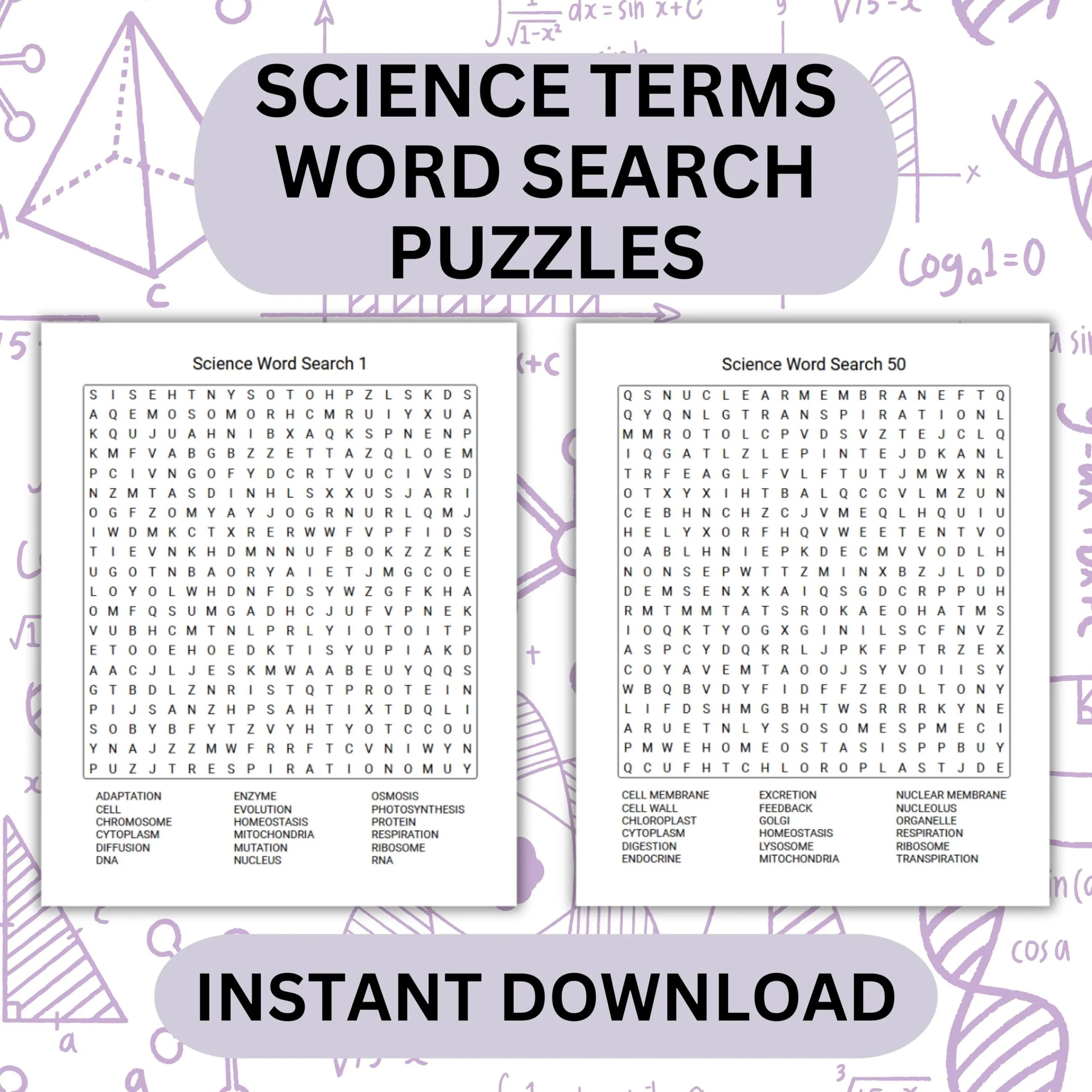 Word Search Printable Science 8 Grade