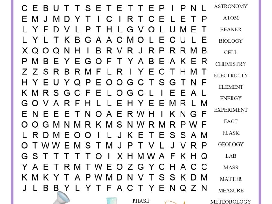 Science Word Search For Kids