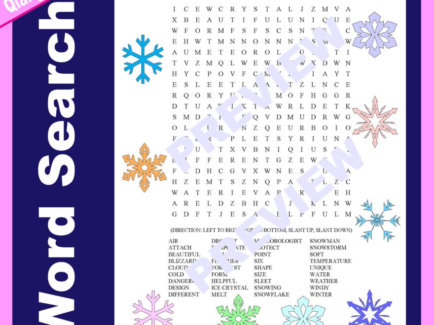 Science Word Search Snow Made By Teachers