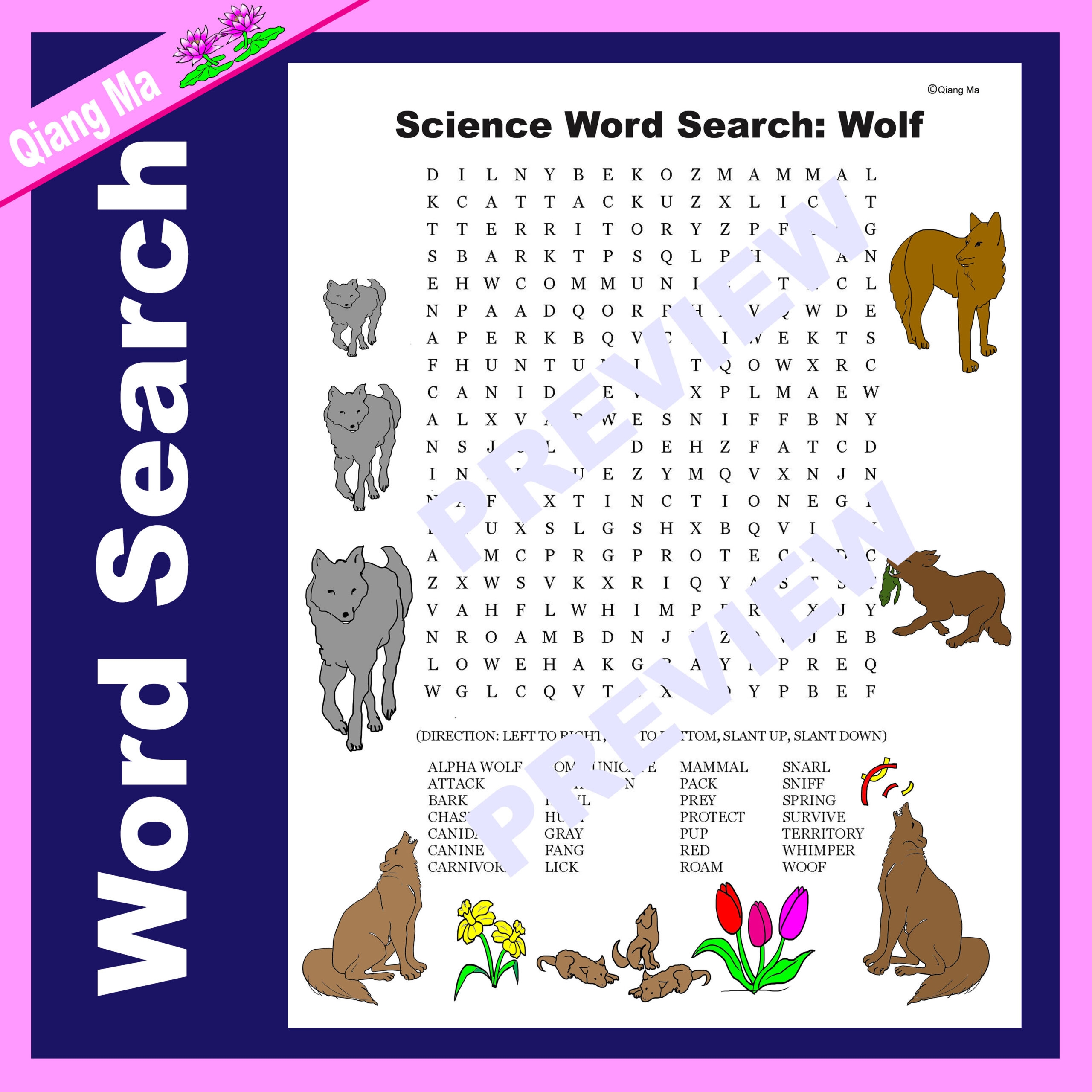 Science Word Search Wolf Made By Teachers