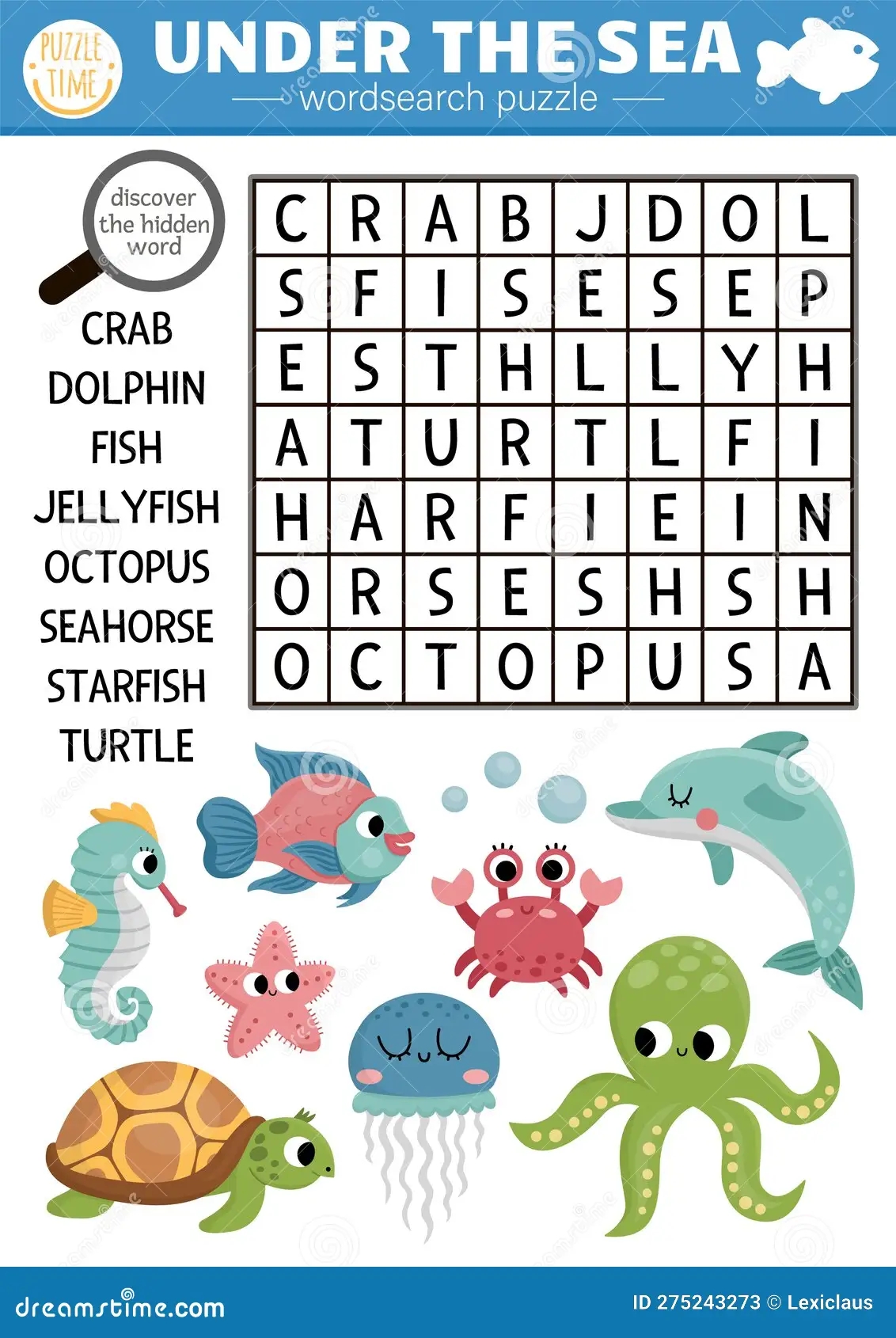 sea animals wordsearch stock illustrations 16 sea animals wordsearch stock illustrations vectors clipart dreamstime