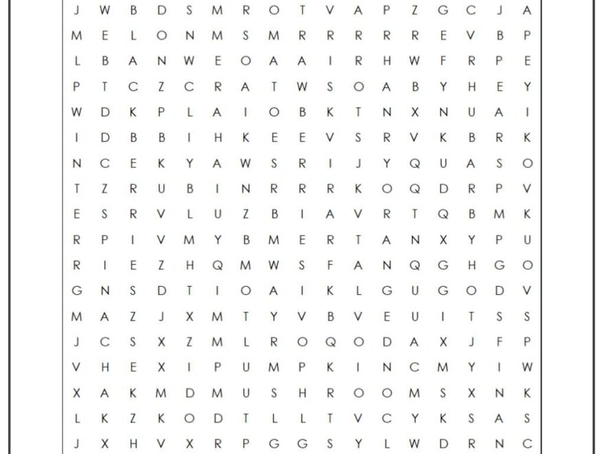Seasonal Word Search Monster Word Search