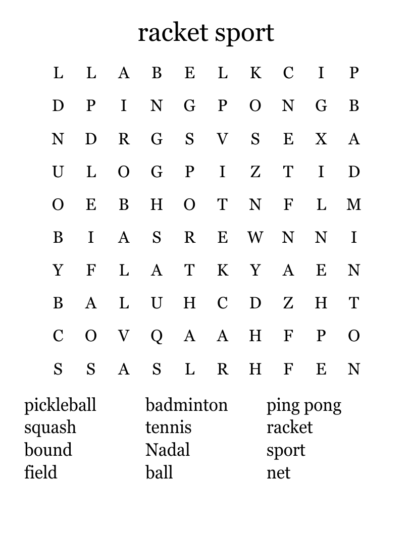 Senior Center Activities Word Search WordMint